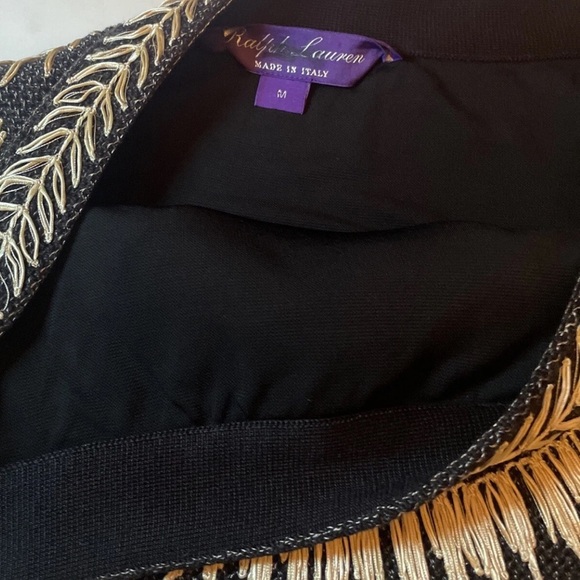 Ralph Lauren Collection Purple Label Embroidered Raffia Silk Dress Pencil Skirt - Picture 11 of 14